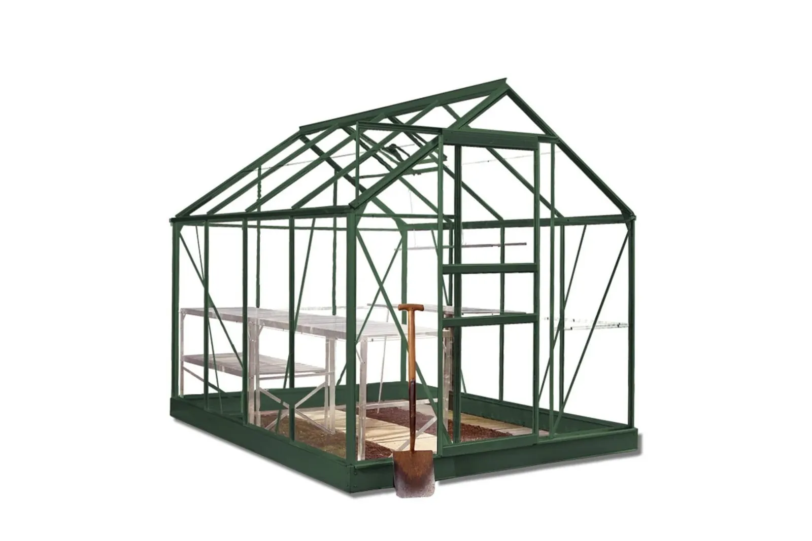 Växthus Halls Popular 86 Grön 5 m² Glas - miniatyr 2