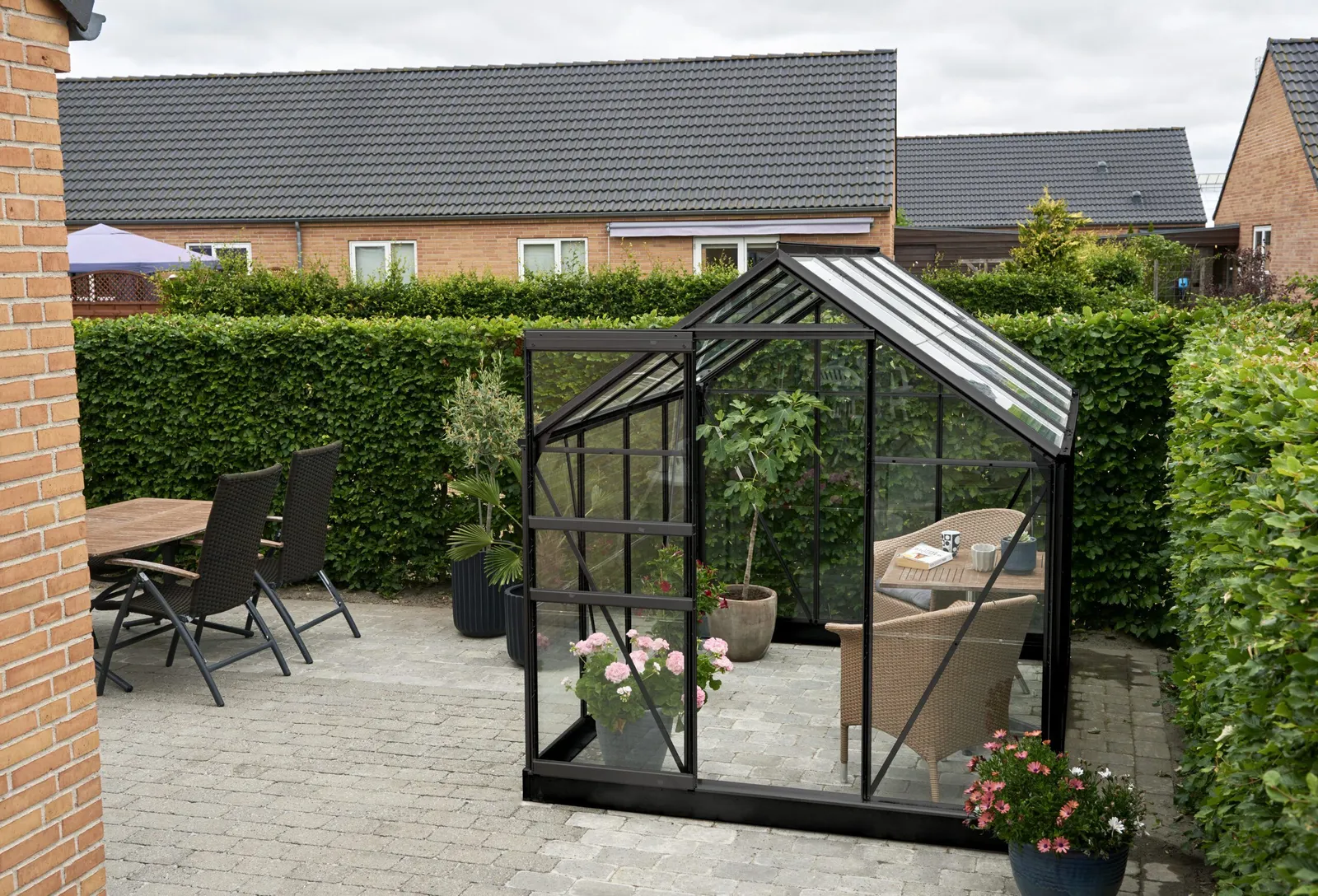 Växthus Halls Popular 86 Svart 5 m² Glas - miniatyr 2