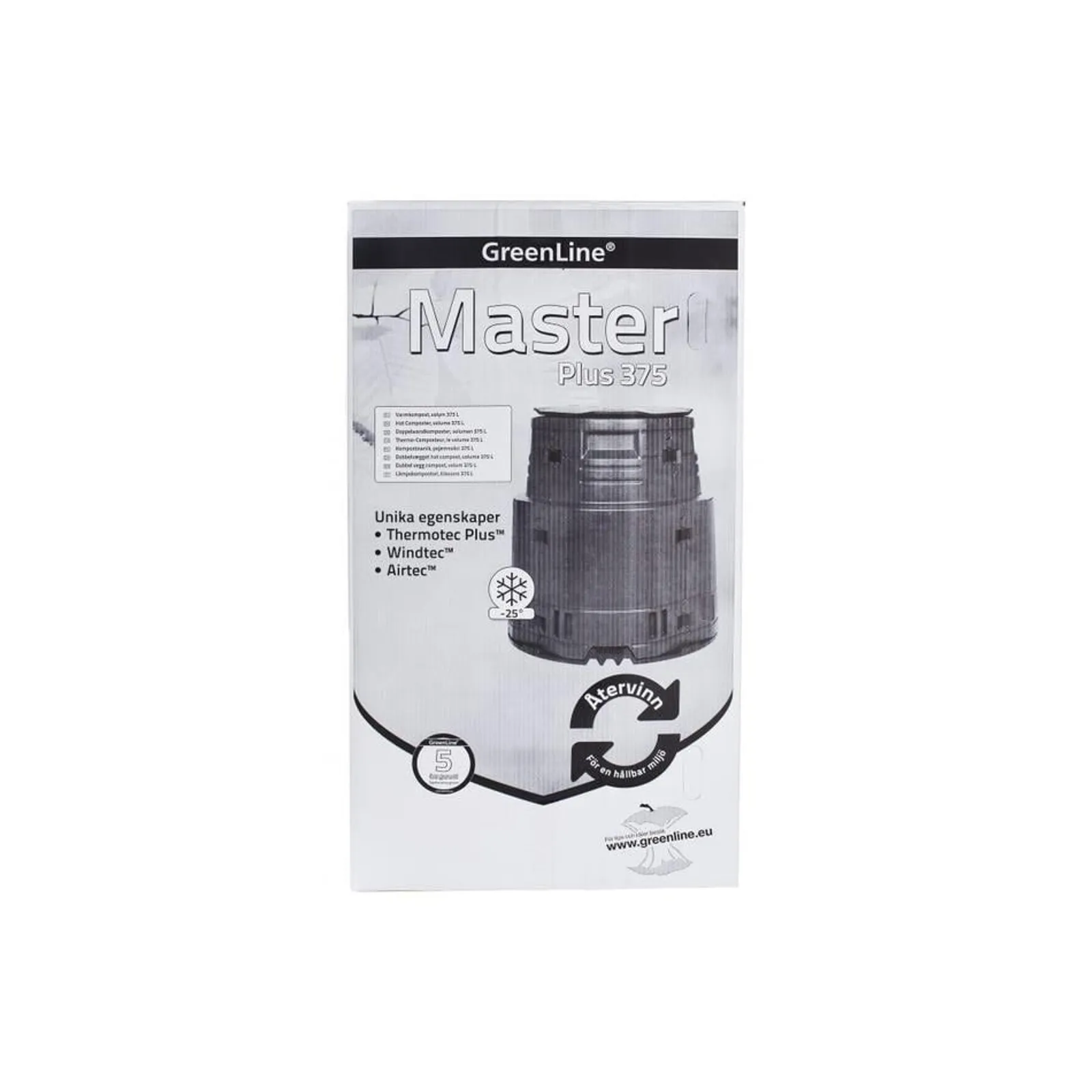 Kompostbehållare Greenline Master Plus Svart 375 l - miniatyr 2