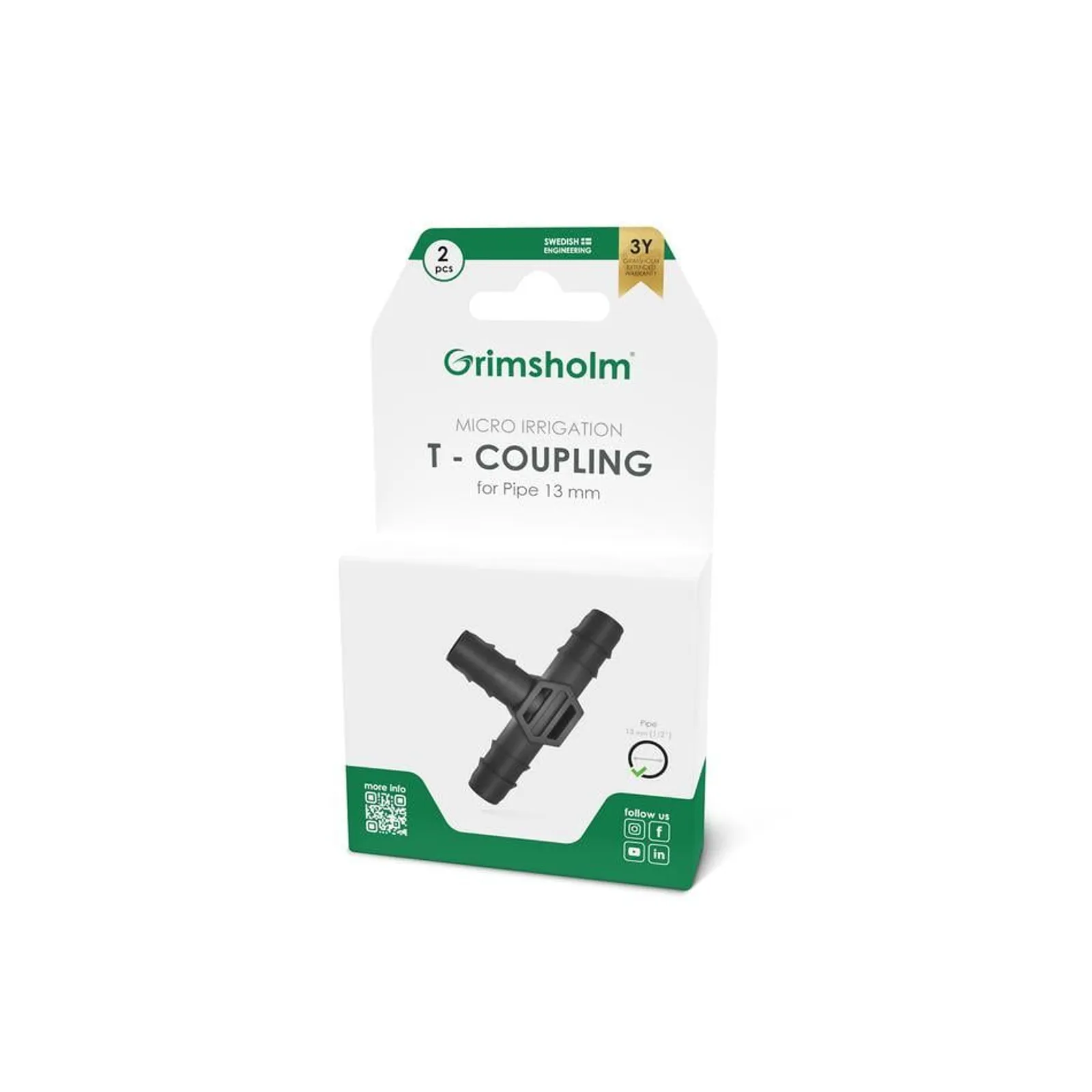 T-koppling Grimsholm 13 mm 2st - miniatyr 2