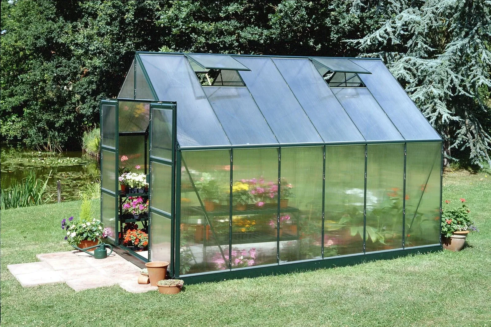 Växthus Halls Magnum 128 Grön 9,9 m² Polykarbonat - miniatyr 2