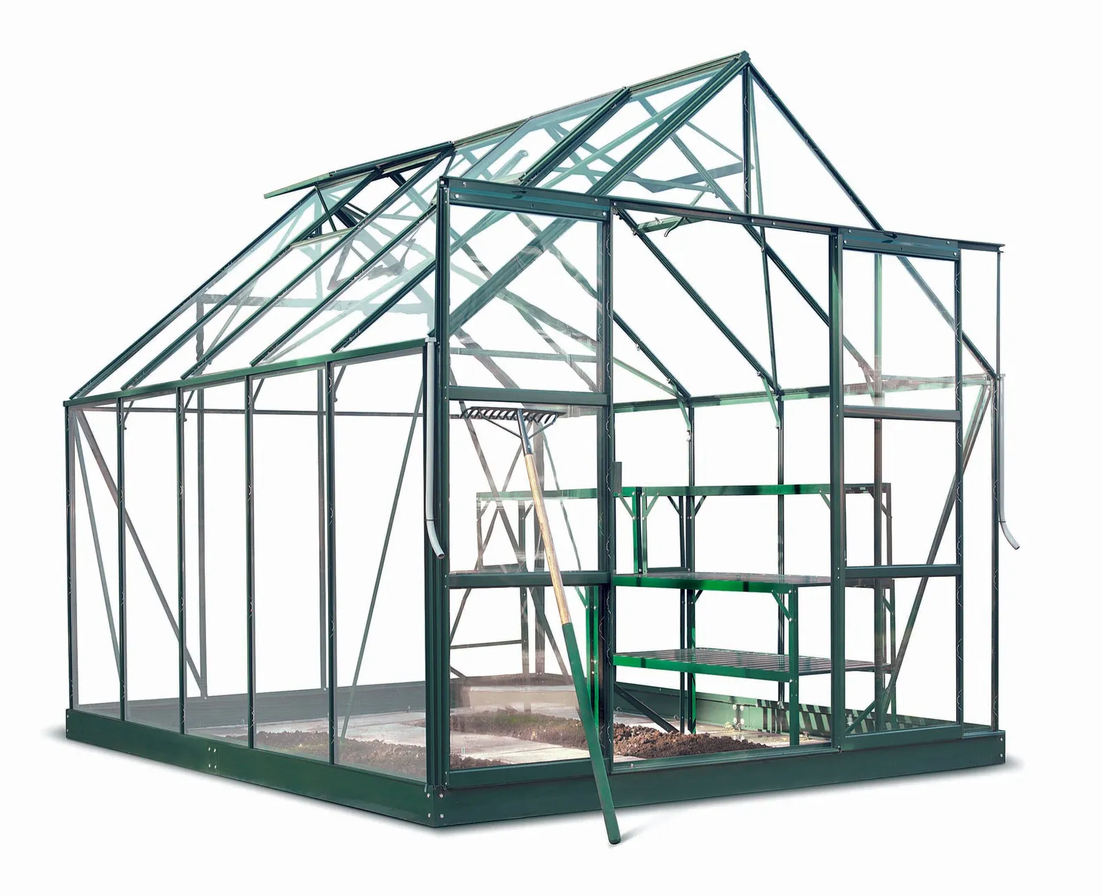 Växthus Halls Magnum 108 Grön 8,3 m² Härdat Glas - miniatyr 2