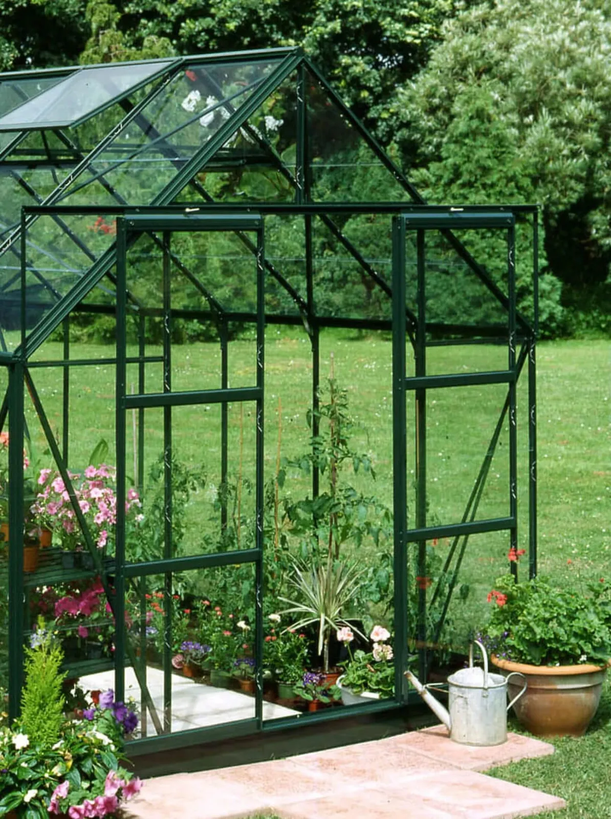 Växthus Halls Magnum 148 Grön 11,5 m² Glas