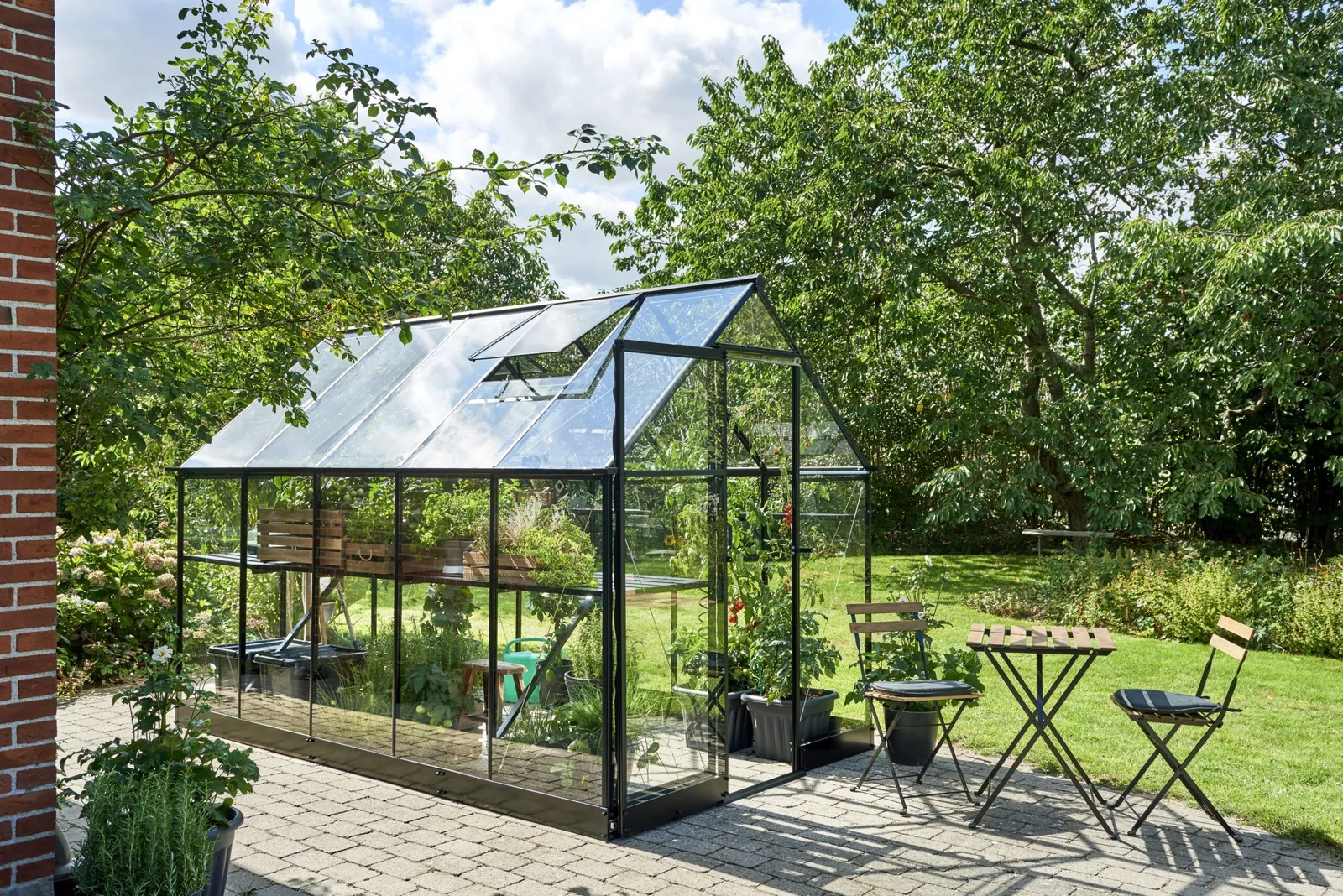 Växthus Halls Qube 610 Svart 6,4 m² Härdat Glas - miniatyr 2