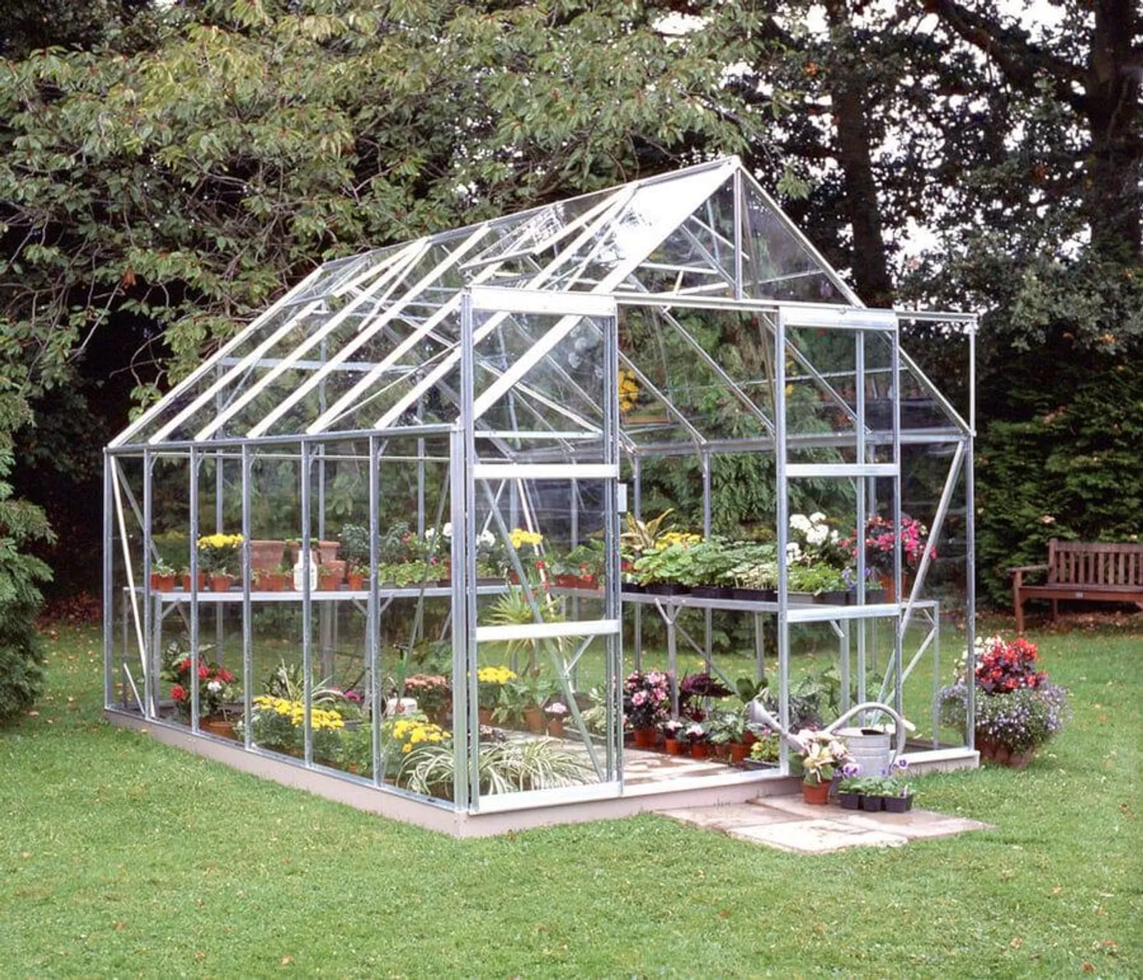 Växthus Halls Magnum 128 9,9 m² Härdat Glas