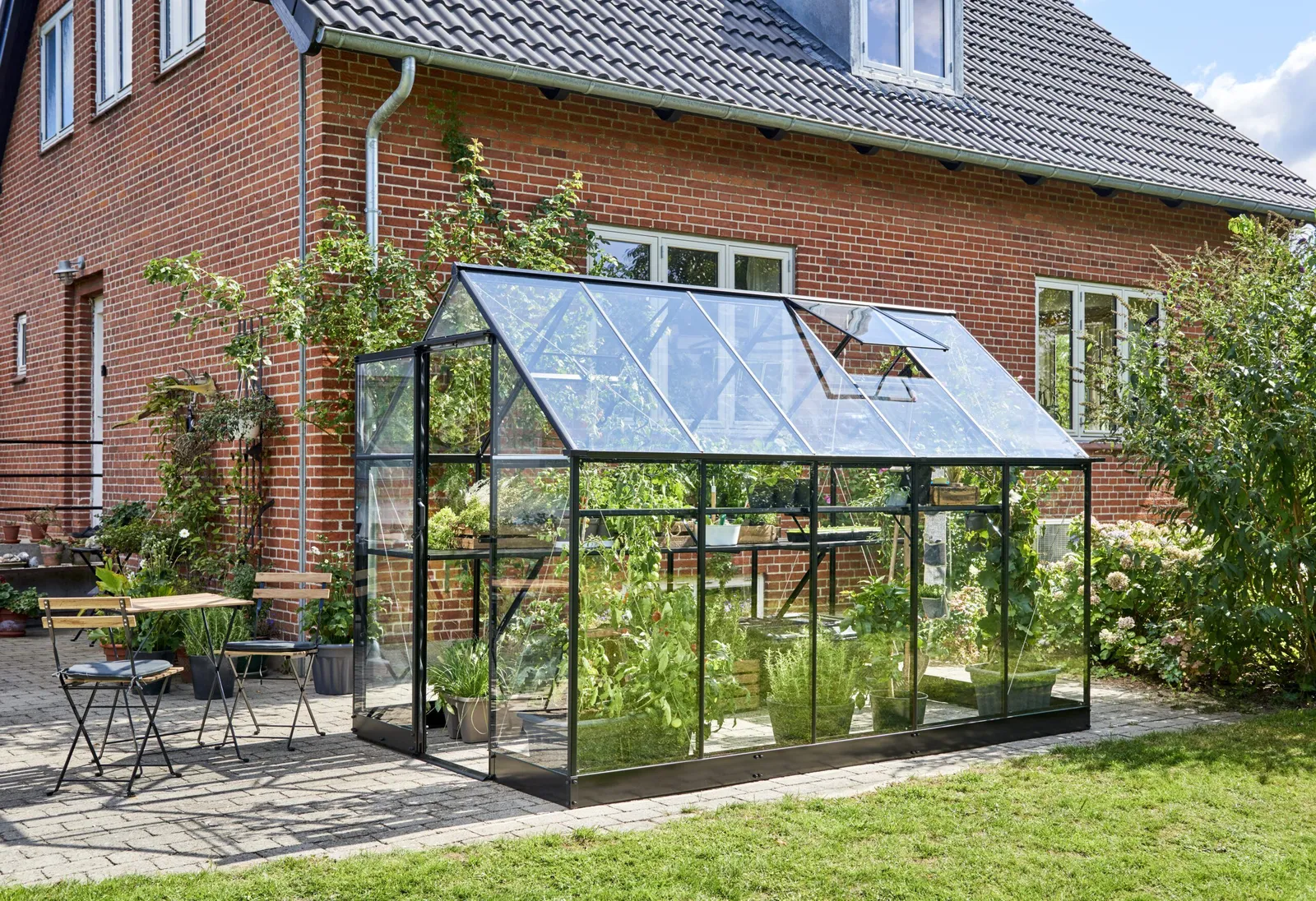 Växthus Halls Qube 610 Svart 6,4 m² Härdat Glas - miniatyr 3