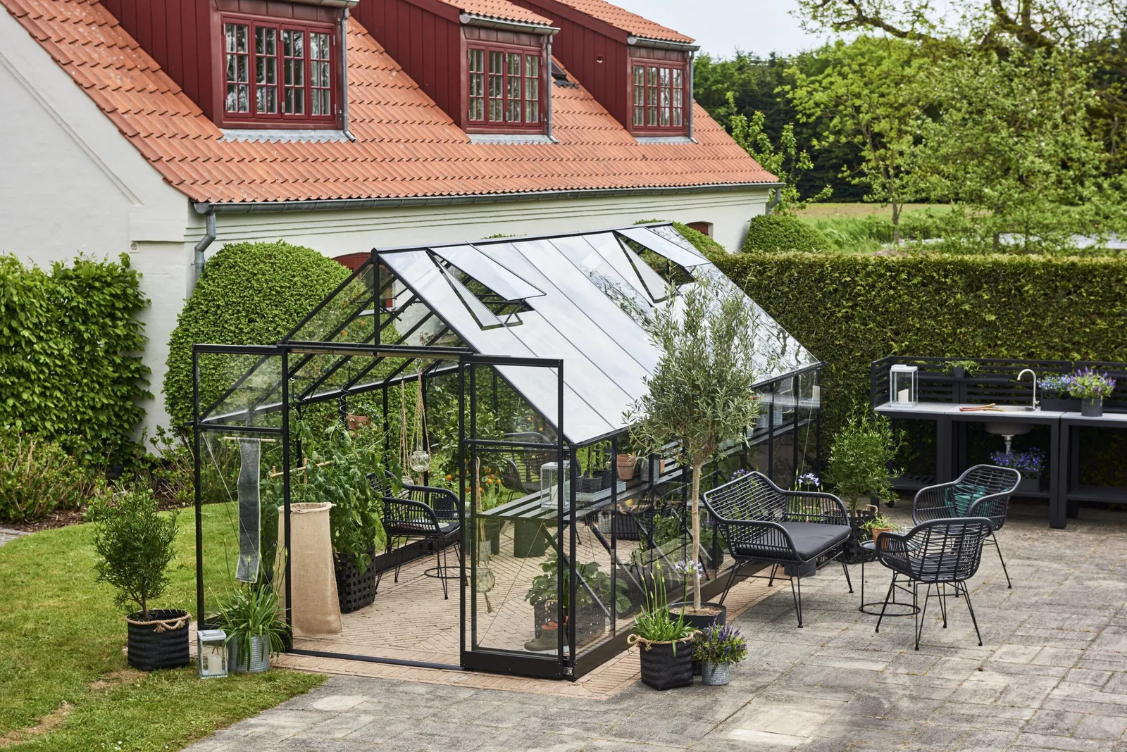 Växthus Halls Qube+ 816 Svart 13 Härdat Glas - miniatyr 3