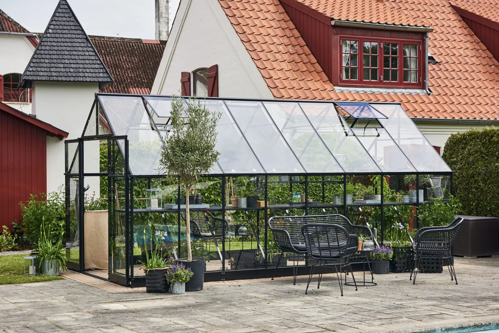 Växthus Halls Qube+ 816 Svart 13 Härdat Glas - miniatyr 2