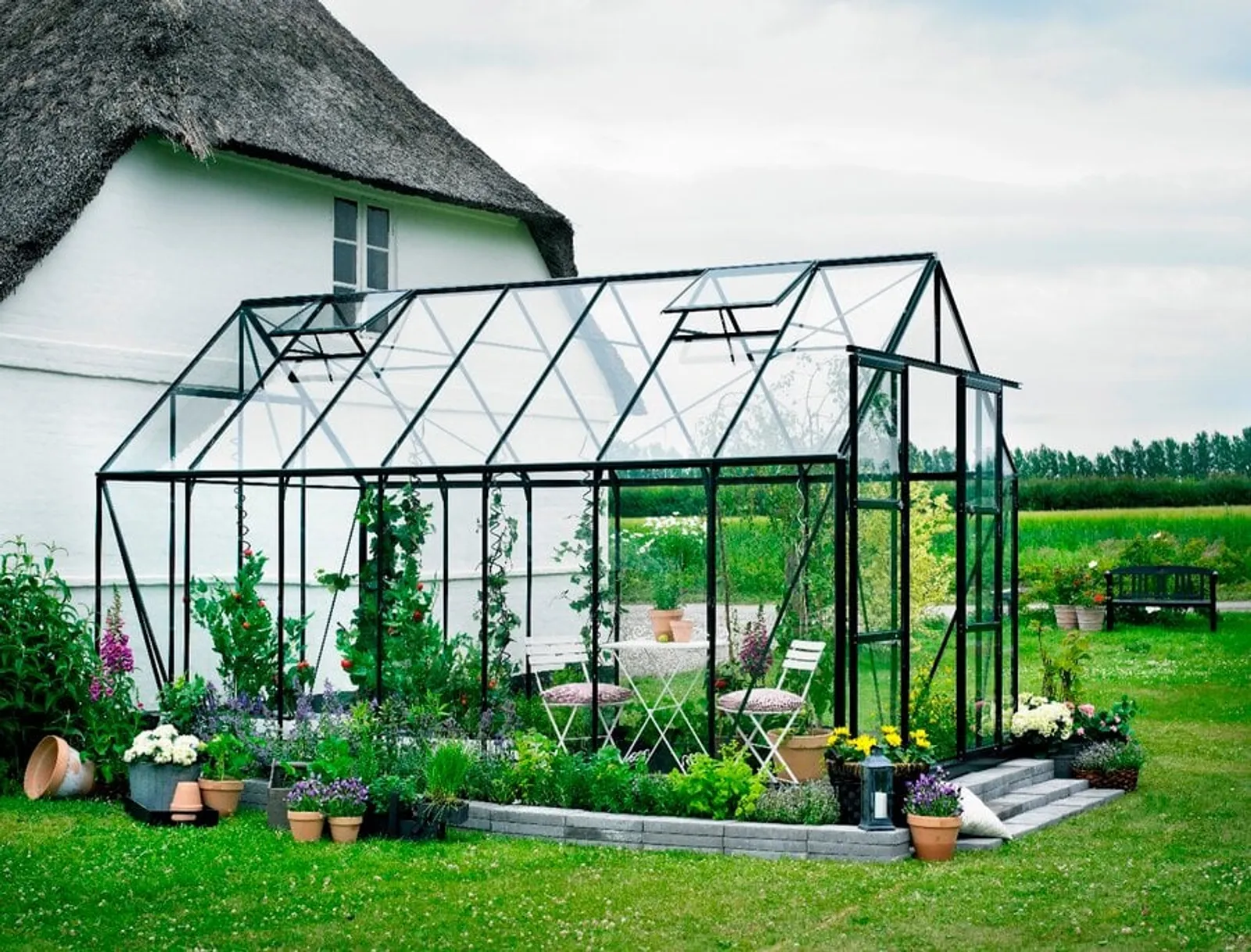 Växthus Halls Magnum 148 Grön 11,5 m² Glas - bild 2