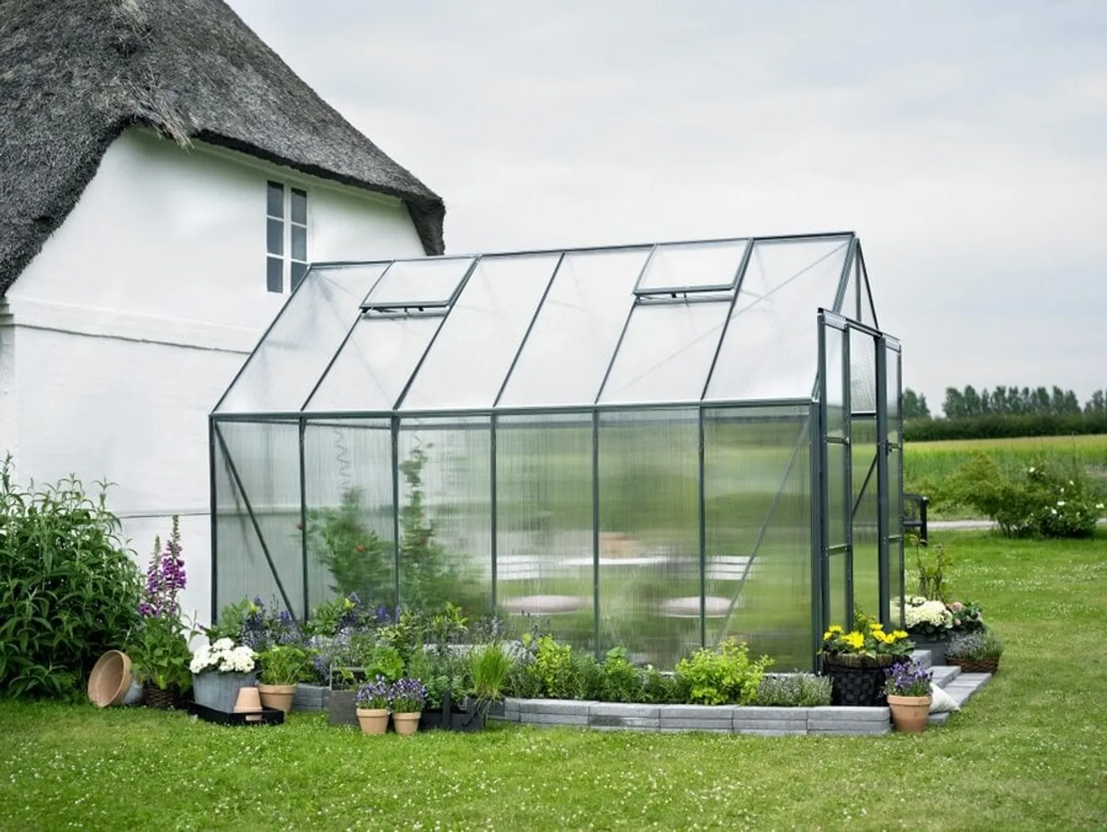 Växthus Halls Magnum 128 Grön 9,9 m² Polykarbonat - bild 1