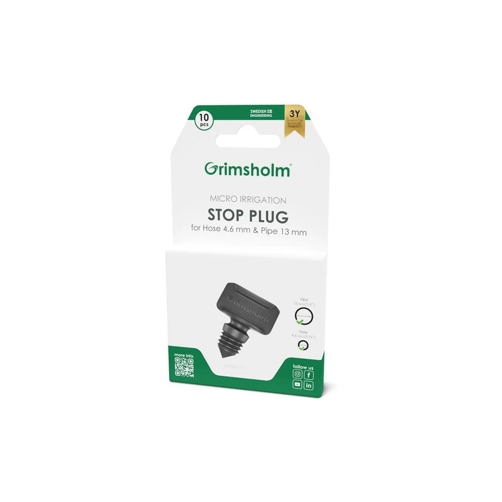 Stopp plugg Grimsholm 4,6 mm 10st - bild 2