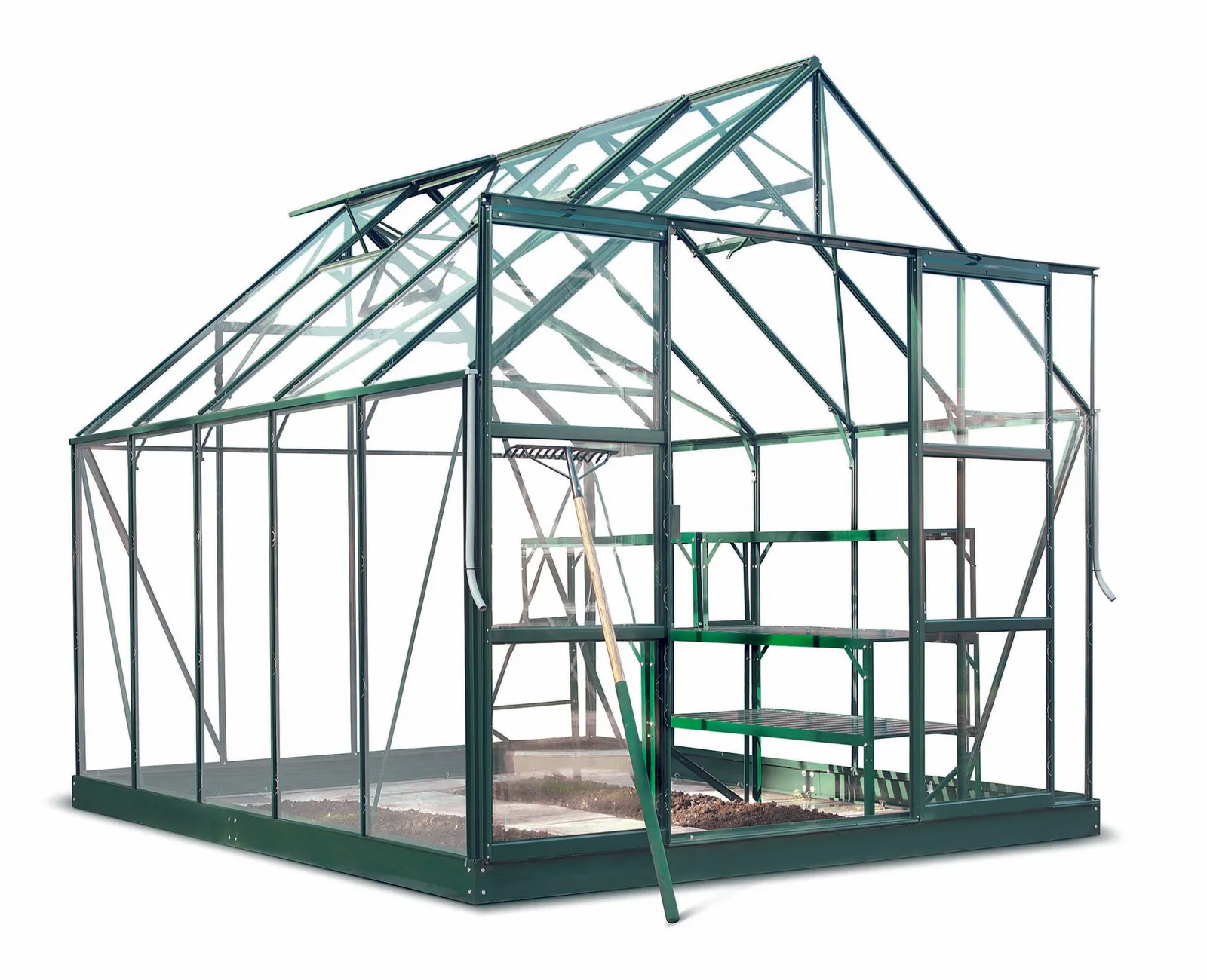 Växthus Halls Magnum 108 Grön 8,3 m² Härdat Glas - bild 2