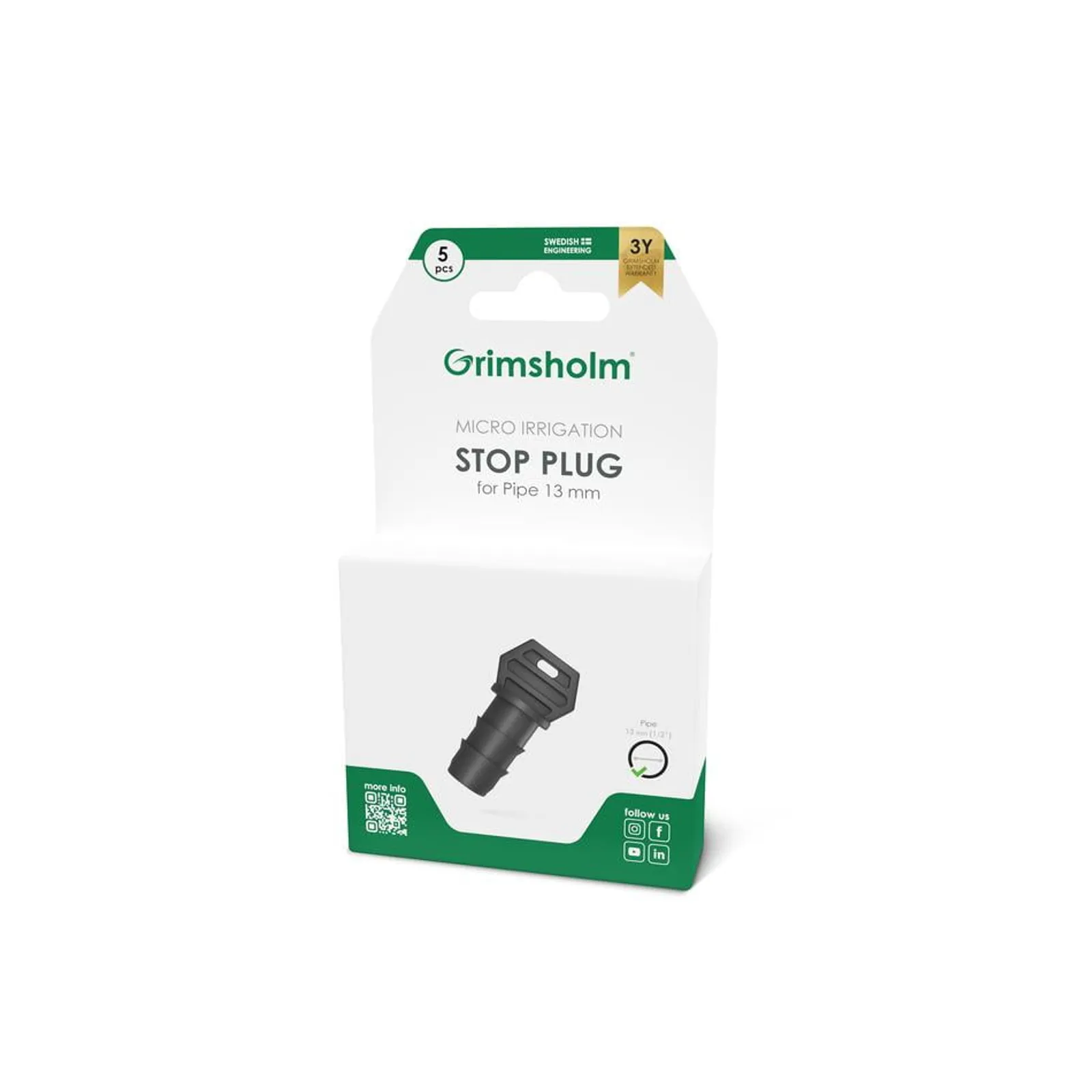 Stopp plugg Grimsholm 13 mm 5st - bild 1