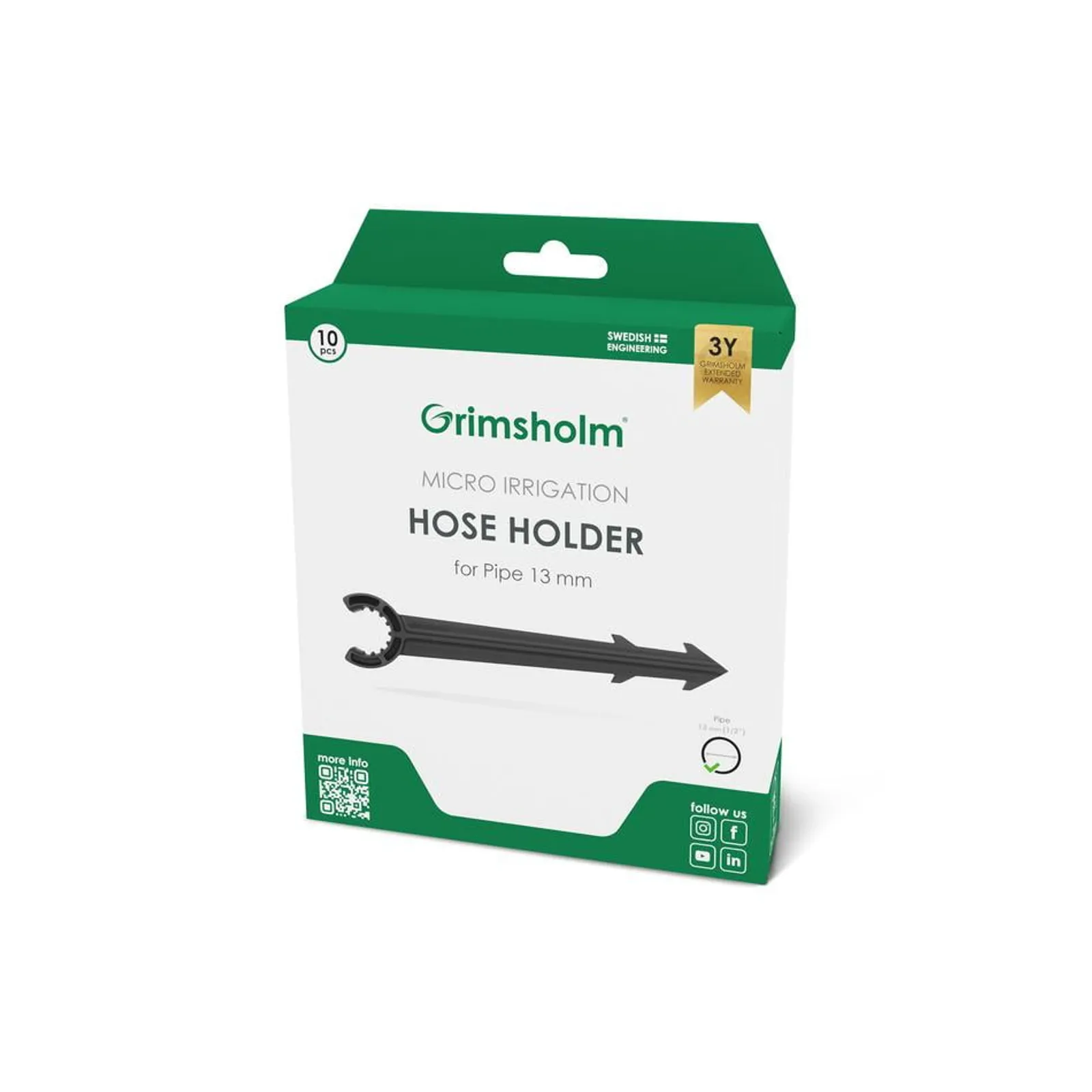 Slanghållare Grimsholm 13 mm 10st - bild 1