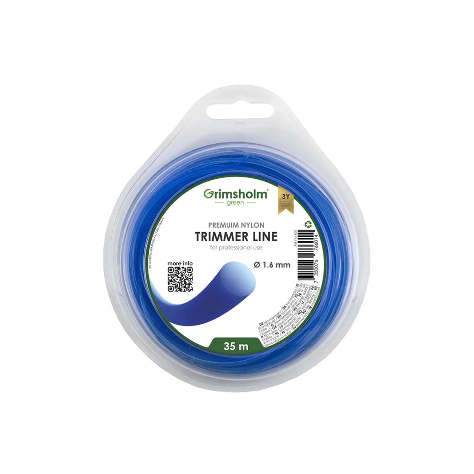 Trimmertråd 1,6mm / rund / 35m - bild 1