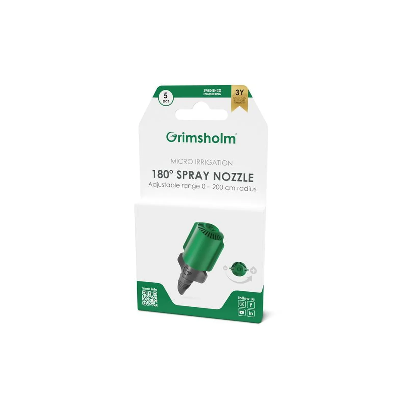 Spraymunstycke Grimsholm Reglerbart 13 mm 4,6 mm 5st - bild 2