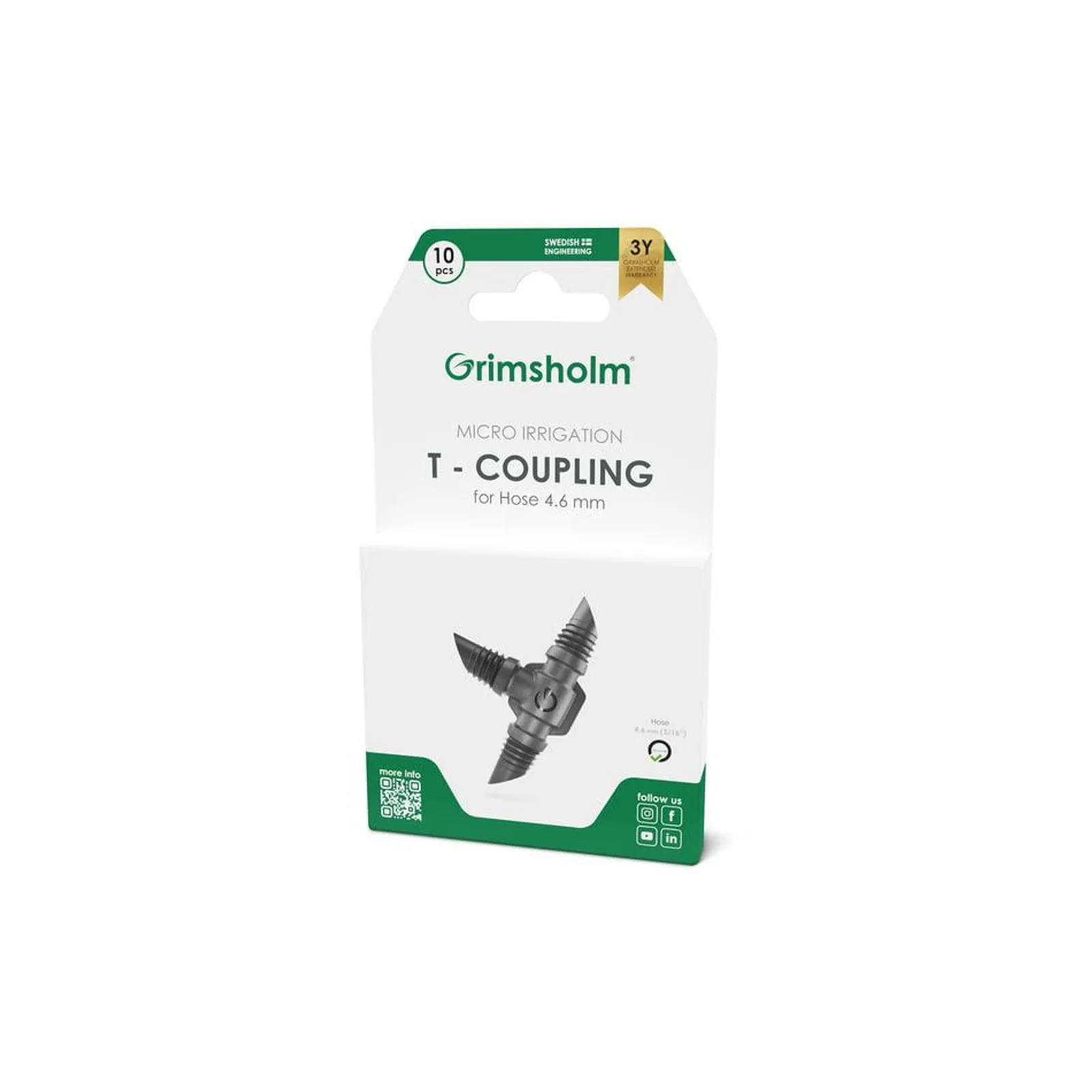 T-koppling Grimsholm 4,6 mm 10st - bild 1