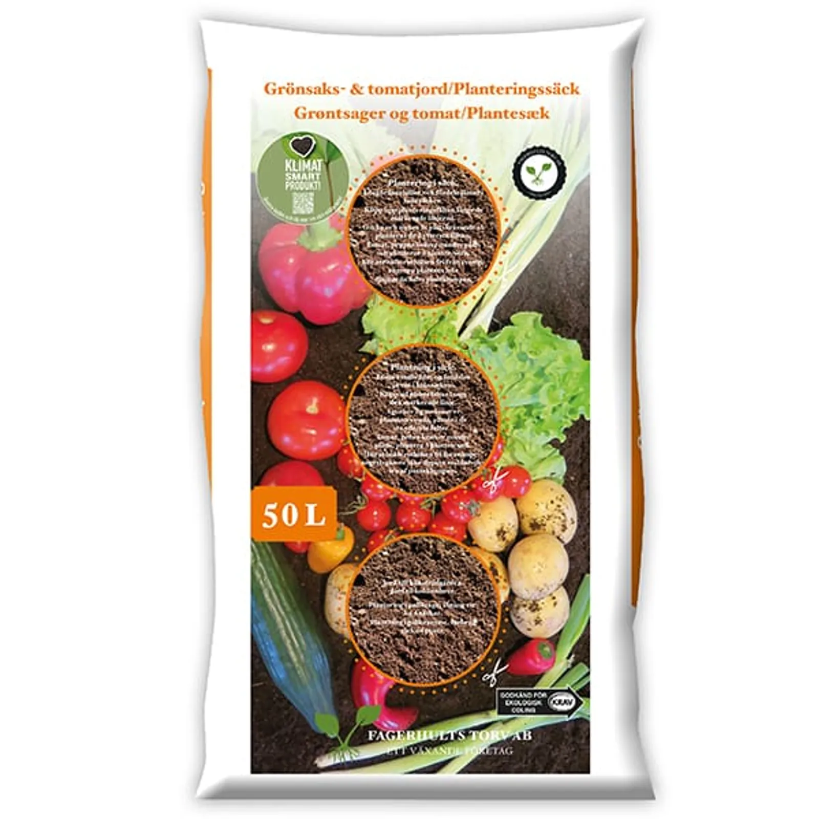 Grönsaks & tomatjord Fagerhults KRAV, Pall 50l (45st) - bild 1