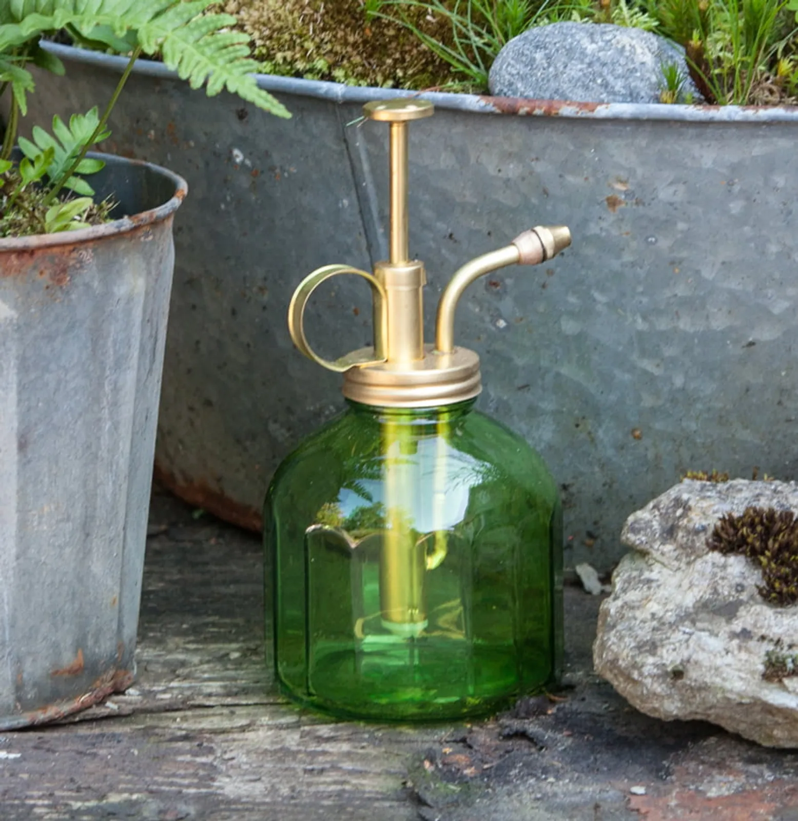 Sprayflaska GardenMind Grönt Glas och Mässing 300 ml - bild 1