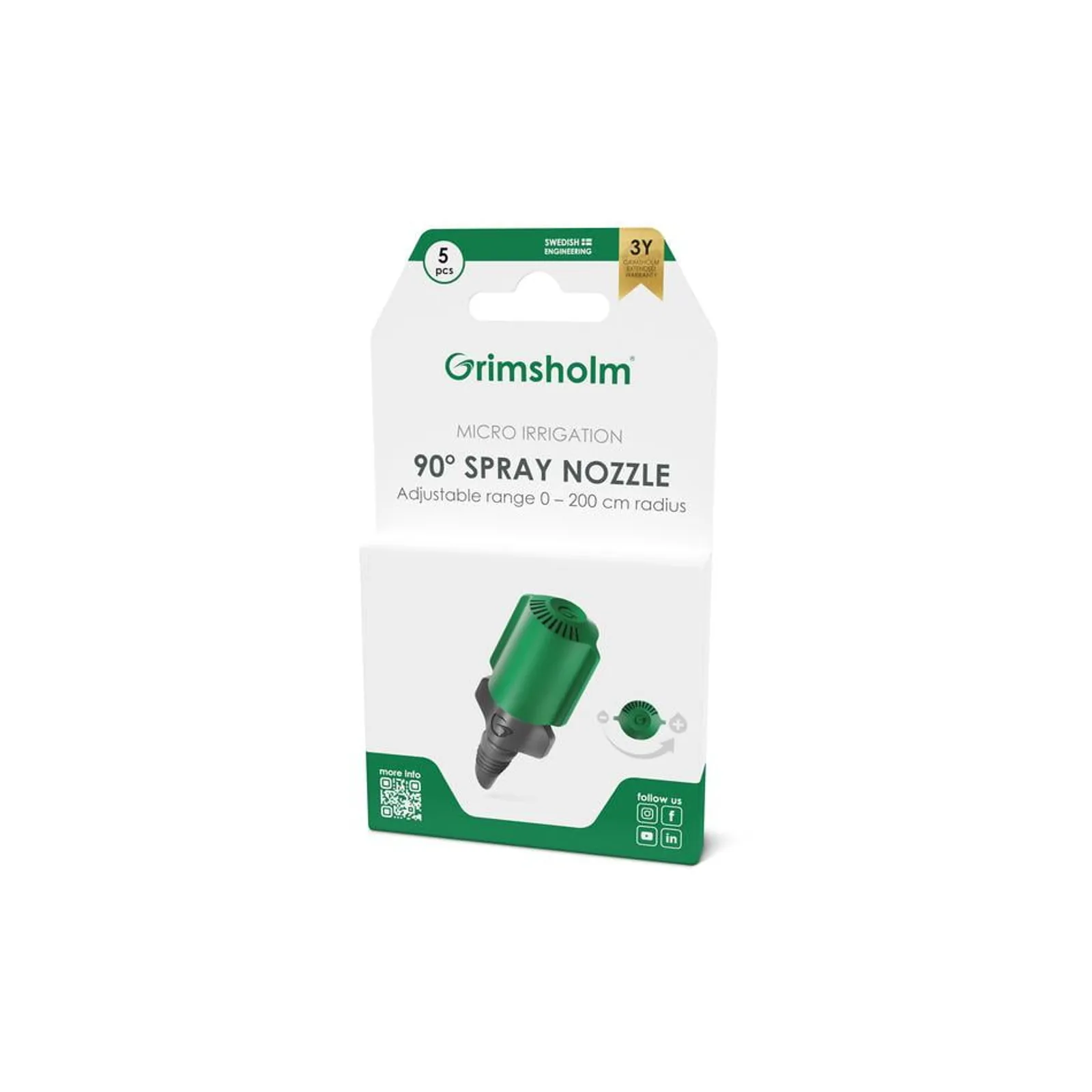 Spraymunstycke Grimsholm Reglerbart 13 mm 4,6 mm 5st - bild 2