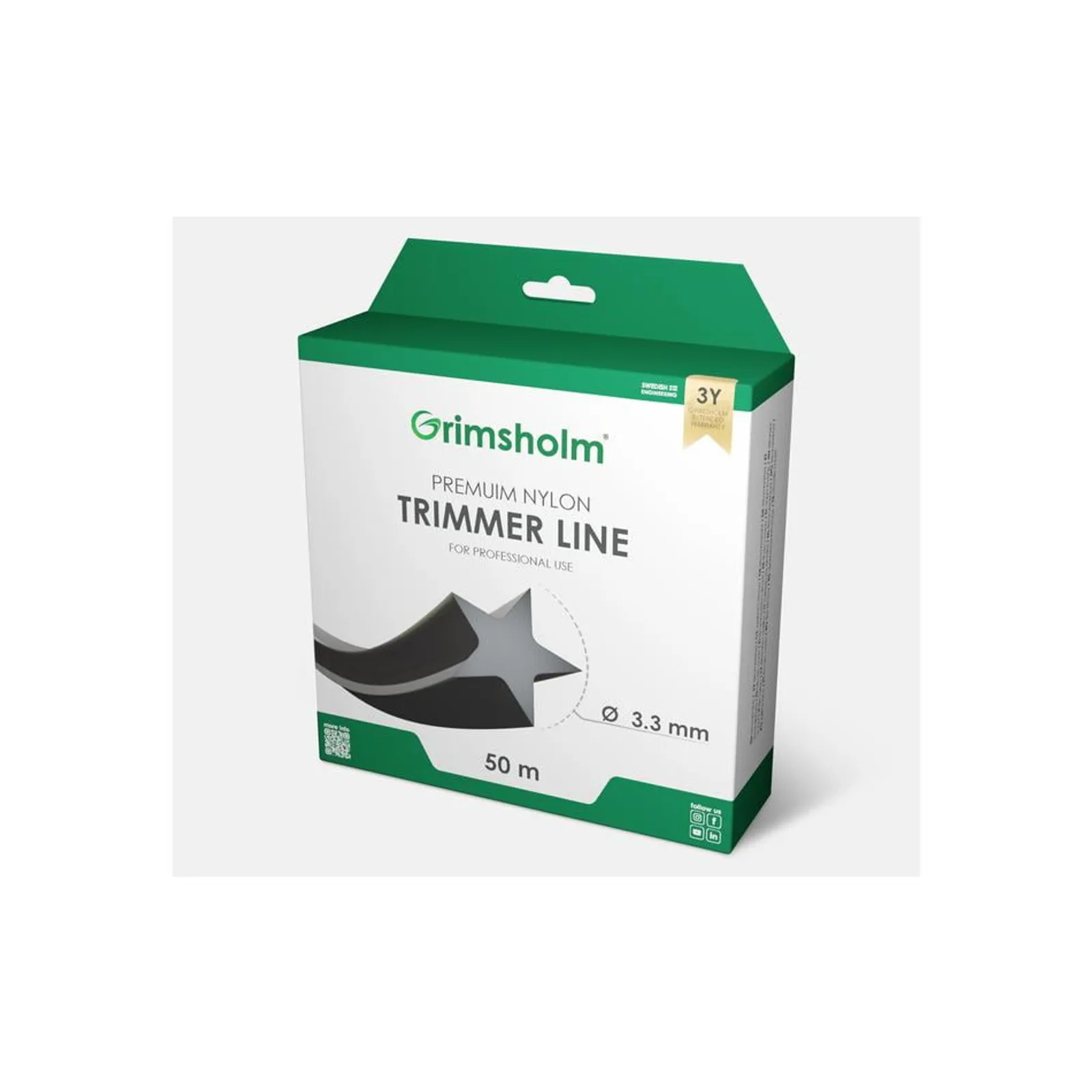 Trimmertråd 3,3mm / stjärna / 50m - bild 1